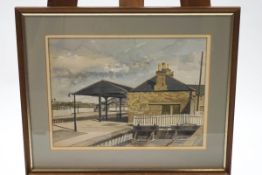 Syd Walker, Montrose Railway Station, watercolour, signed lower right, 27.