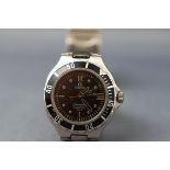 A stainless steel Omega Seamaster automatic wristwatch,