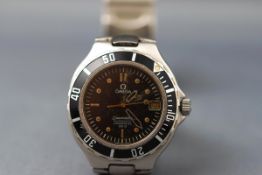 A stainless steel Omega Seamaster automatic wristwatch,