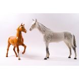 Two Beswick horses : a Palomino and a dapple grey,