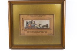 A framed stevengraph of 'The London & York' Royal Mail coach from The Black Swan, Holbam.