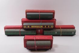A collection of six Hornby-Dublo coaches, comprising: 4150 Electric Driving Trailer Coach,