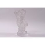 A 20th century Lalique glass model of male and female embracing, etched 'Lalique', France,