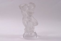 A 20th century Lalique glass model of male and female embracing, etched 'Lalique', France,
