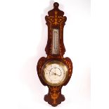 An Edwardian Dolland of London inlaid mahogany wall barometer,