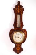 An Edwardian Dolland of London inlaid mahogany wall barometer,