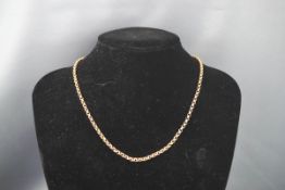 A yellow gold belcher chain, push in clasp, 440mm. Stamped 9C. 7.