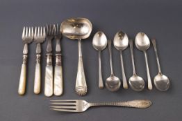 A set of six silver coffee spoons, Birmingham 1942,