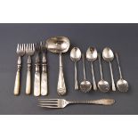 A set of six silver coffee spoons, Birmingham 1942,