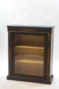 A Victorian ebonised pier cabinet with gilt metal mounts, Classical inlay detail and stringing,
