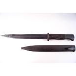 A WWII German K98 bayonet and scabbard (associated),