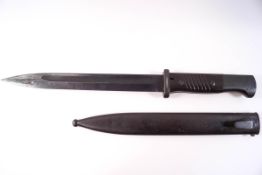A WWII German K98 bayonet and scabbard (associated),