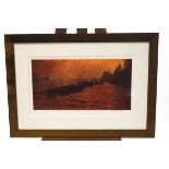Rolf Harris (b.1930), The Barges of Westminster, print, signed and numbered, 37cm x 64cm