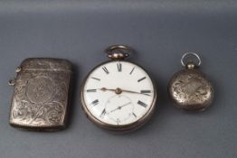 A silver cased pocket watch, the white enamel dial with subsidiary second dial, London 1778,