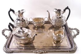 A Goldsmiths & Silversmiths Company silver plated five piece tea and coffee set comprising: teapot,