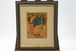 J S Jardine, Breton onion boys, watercolour and body colour, signed lower right, 27.