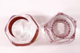 A Baccarat glass six sided paperweight, Paris Musees 1989,