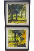 J. B, Woodland Light, watercolour, pastel and body colour