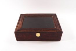 A hand made wooden medal case,