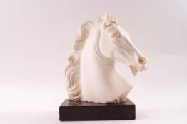 An Italian Parian style sculpture of a horse's head, signed A.