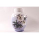A Royal Copenhagen porcelain vase, decorated with white flowers,