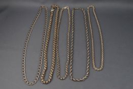 A selection of chains consisting of: A Rope chain, bolt ring clasp 410mm.