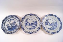 A pair of 18th century Chinese porcelain plates,
