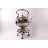 A Victorian silver plated kettle,