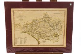 J. Cary, a map of Dorsetshire, 38cm x 53cm, un-framed