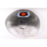 A large Art glass dish with an orange,