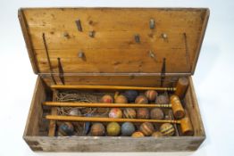 An early 20th century croquet set, in original box (formerly from Dinder House,