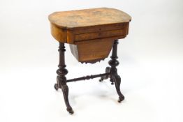 A Victorian burr walnut work table,