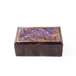 A rectangular abalone shell trinket box,