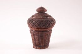 A Victorian carved coquilla nut nutmeg grater, 7cm high,