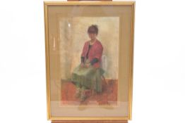 F. Winterbrown, Portrait of a young girl, pastel, signed lower right, 56cm x 36cm