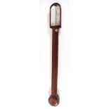 A 19th century rosewood stick barometer by Gugeri & Carughi, 16 Charles Street, Hatton Garden,