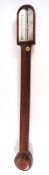 A 19th century rosewood stick barometer by Gugeri & Carughi, 16 Charles Street, Hatton Garden,