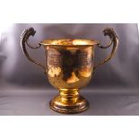 A large silver gilt two handled trophy cup from The Ceylon Kennel Club 1928, inscribed,