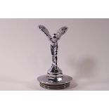 A modern Rolls Royce chrome car mascot, after the original,