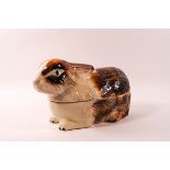 A mid 20th century Michel Caugant earthenware rabbit terrine, printed marks,