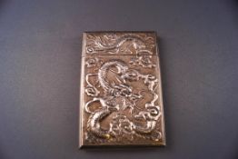 A 19th century white metal card case,