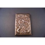 A 19th century white metal card case,