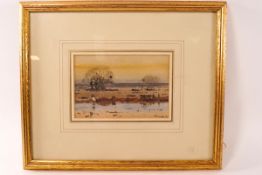 Frank Richards (exh 1881-1925), Figure in a landscape, watercolour, signed lower right, 9.
