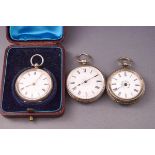 Three Continental silver ladies fob watches Gross weight: 115.