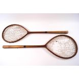 A pair of early 20th century tennis racquets (formerly from Dinder House,