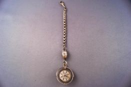 An early 20th century Continental gimbal mounted compass pendant,