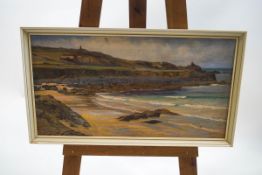 English School, circa 1930, Cornish coastal scene, oil on canvas,