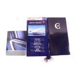 Five Concorde menus, a Concorde Safety on board card, various luggage labels,