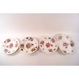 A 19th century Crown Derby oval bowl, painted with flowers, factory marks in iron red,