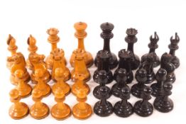 A Jacques chess set; the king 8cm high,